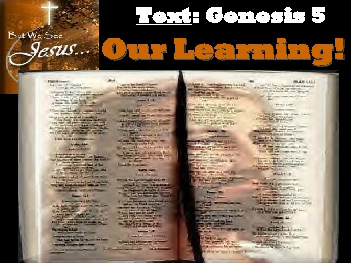 Text: Genesis 5 Our Learning! 