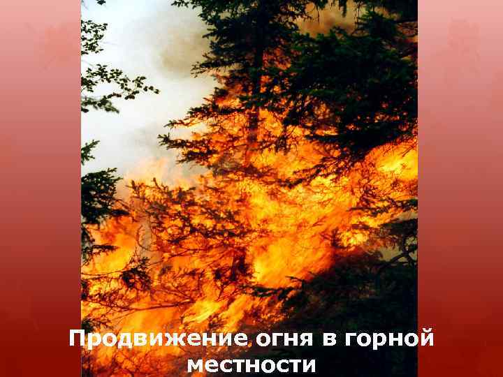 Продвижение огня в горной местности 