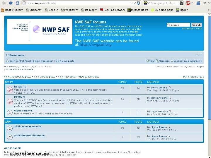 © Crown copyright Met Office EUMe. Train polar satellite week 2012 