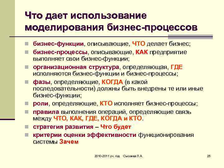 Что дает использование моделирования бизнес-процессов n бизнес-функции, описывающие, ЧТО делает бизнес; n бизнес-процессы, описывающие,