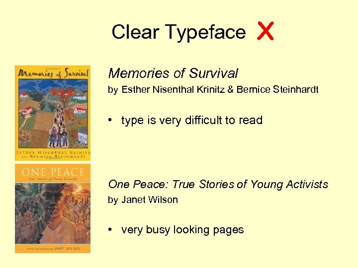 Clear Typeface X Memories of Survival by Esther Nisenthal Krinitz & Bernice Steinhardt •