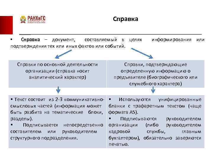 Основные характеристики документов