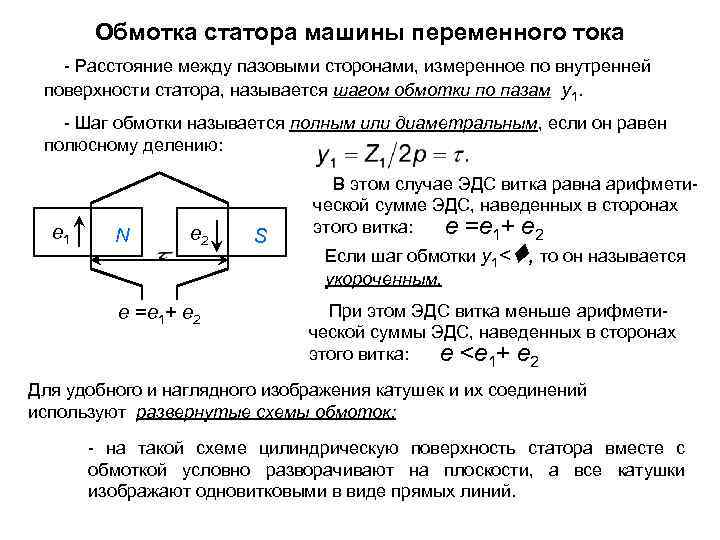 Обмотка статора машины переменного тока - Расстояние между пазовыми сторонами, измеренное по внутренней поверхности