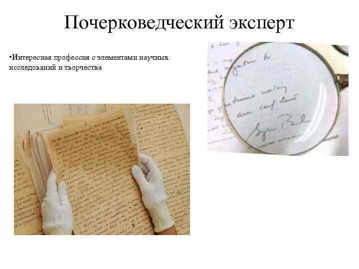 Почерковедческий эксперт • Интересная профессия с элементами научных исследований и творчества 