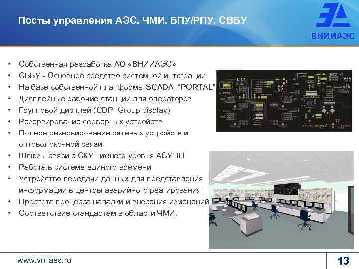 Посты управления АЭС. ЧМИ. БПУ/РПУ. СВБУ • • • Собственная разработка АО «ВНИИАЭС» СВБУ