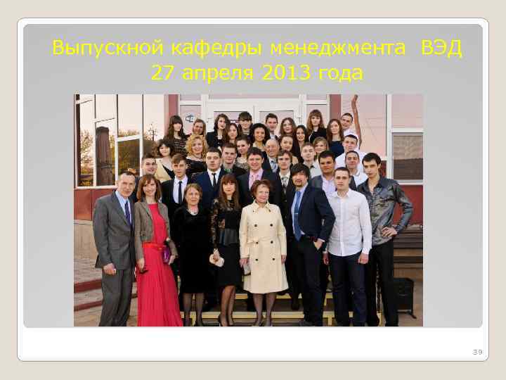 Выпускной кафедры менеджмента ВЭД 27 апреля 2013 года 39 