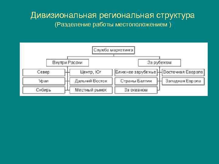 Дивизиональная региональная структура (Разделение работы местоположением ) 