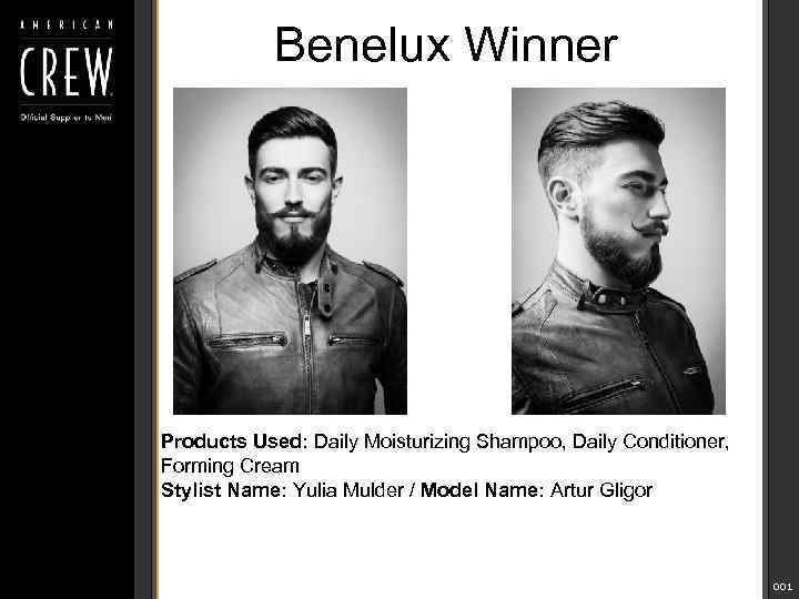 Benelux Winner Products Used: Daily Moisturizing Shampoo, Daily Conditioner, Forming Cream Stylist Name: Yulia