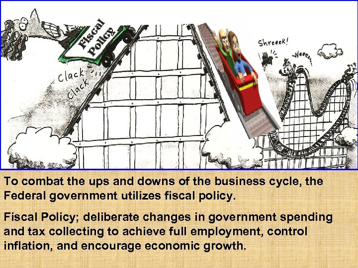 To combat the ups and downs of the business cycle, the Federal government utilizes