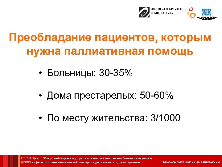 ФОНД «ОТКРЫТОЕ ОБЩЕСТВО» ЦЕНТР СОТРУДНИЧЕСТВА С ВОЗ В СФЕРЕ ПРОГРАММ ПАЛЛИАТИВНОЙ ПОМОЩИ ГОСУДАРСТВЕННОГО ЗДРАВООХРАНЕНИЯ