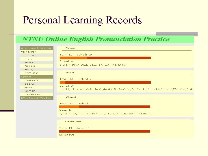 Personal Learning Records 