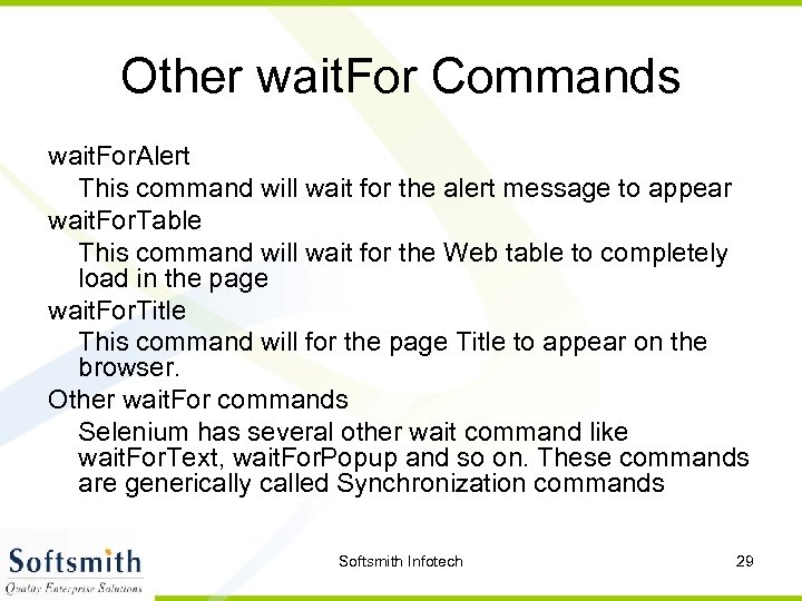 Other wait. For Commands wait. For. Alert This command will wait for the alert