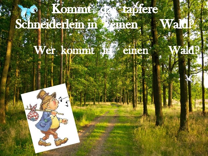 Kommt das tapfere Schneiderlein in einen Wald? Wer kommt in http: //linda 6035. ucoz.
