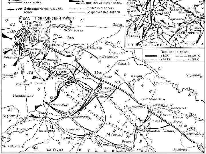 IX – Восточно-Карпатская операция Фронты: • 1 -й Украинский фронт – Конев • 4