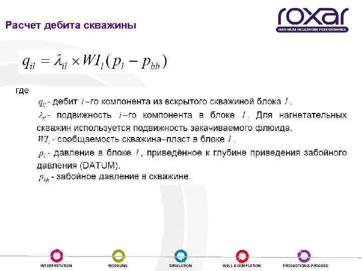 Расчет дебита скважины INTERPRETATION MODELING SIMULATION WELL & COMPLETION PRODUCTION & PROCESS 