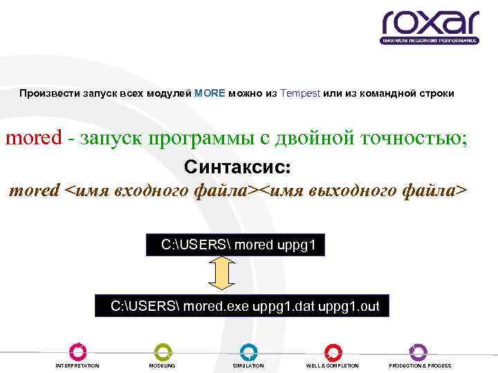 Запуск программы Произвести запуск всех модулей MORE можно из Tempest или из командной строки