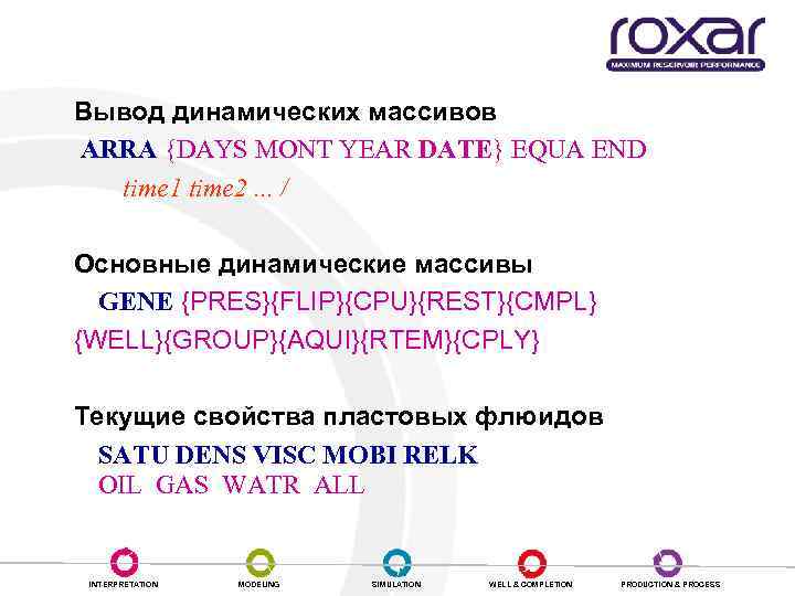 Вывод динамических массивов ARRA {DAYS MONT YEAR DATE} EQUA END time 1 time 2.