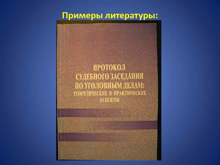 Образцы уголовно процессуальных документов