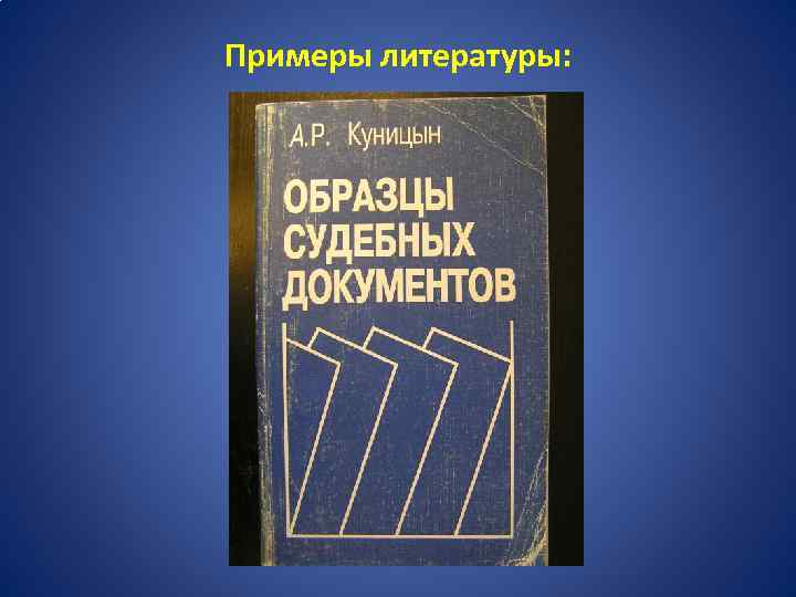 Образцы процессуальных документов