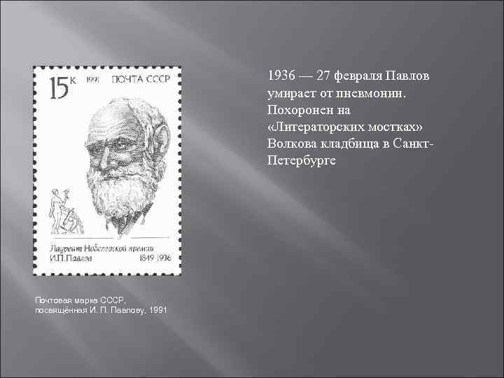 Павлов почта россии. Описание Павловым умирания. Смерть Ивана Павлова. 27 Февраля 1936.