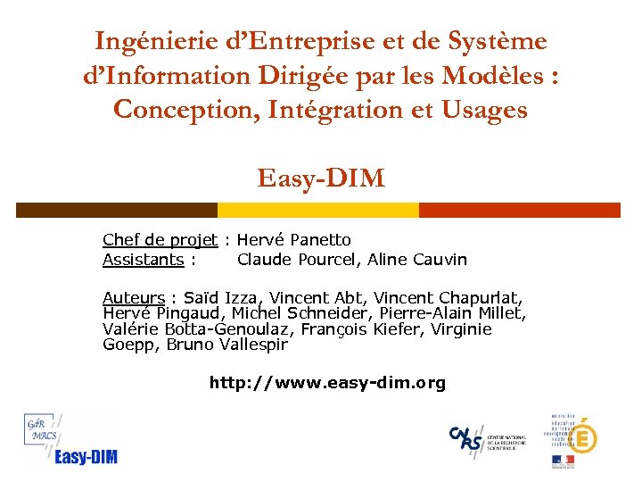 Ingénierie d’Entreprise et de Système d’Information Dirigée par les Modèles : Conception, Intégration et