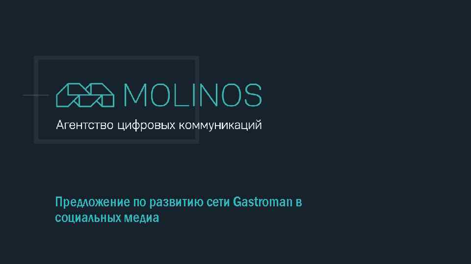 Предложение по развитию сети Gastroman в социальных медиа 
