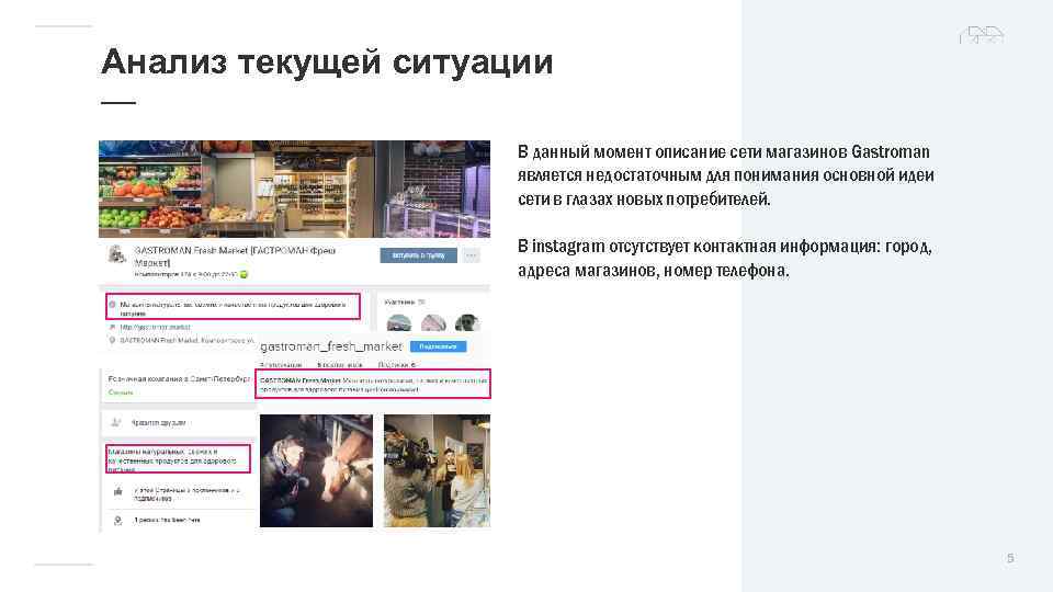 Анализ текущей ситуации — В данный момент описание сети магазинов Gastroman является недостаточным для