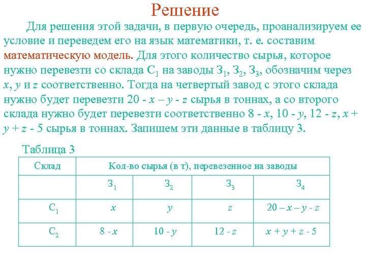 Решение Для решения этой задачи, в первую очередь, проанализируем ее условие и переведем его
