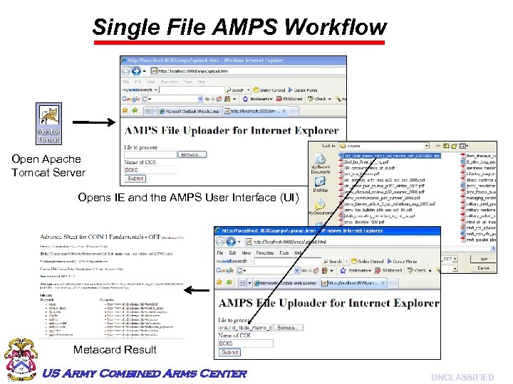 Single File AMPS Workflow Open Apache Tomcat Server Opens IE and the AMPS User