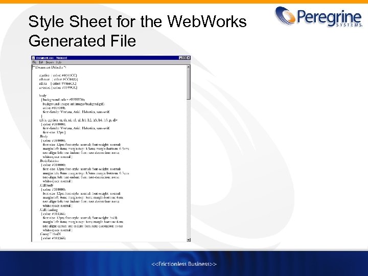 Style Sheet for the Web. Works Generated File 
