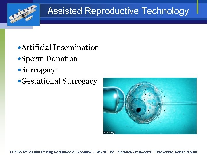 E R I C S A Assisted Reproductive Technology Artificial Insemination Sperm Donation Surrogacy