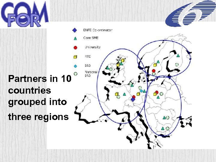 Partners in 10 countries grouped into three regions 