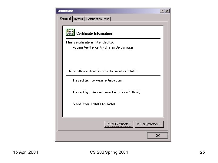 16 April 2004 CS 200 Spring 2004 25 