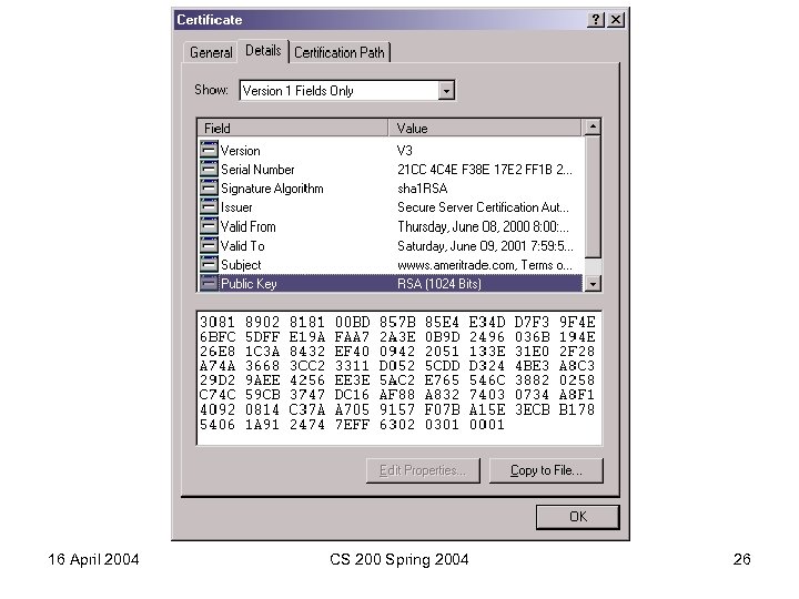 16 April 2004 CS 200 Spring 2004 26 