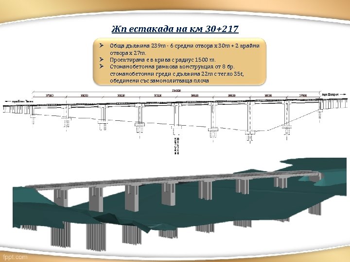 Жп естакада на км 30+217 Ø Ø Ø Обща дължина 239 m - 6
