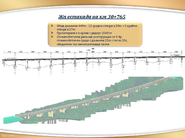 Жп естакада на км 30+765 Ø Ø Ø Обща дължина 449 m - 12