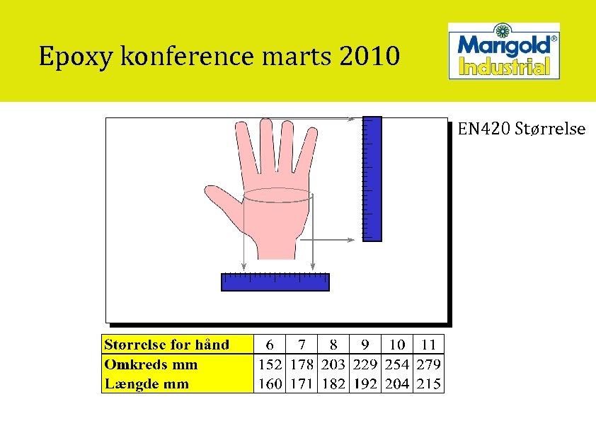 Epoxy konference marts 2010 EN 420 Størrelse 