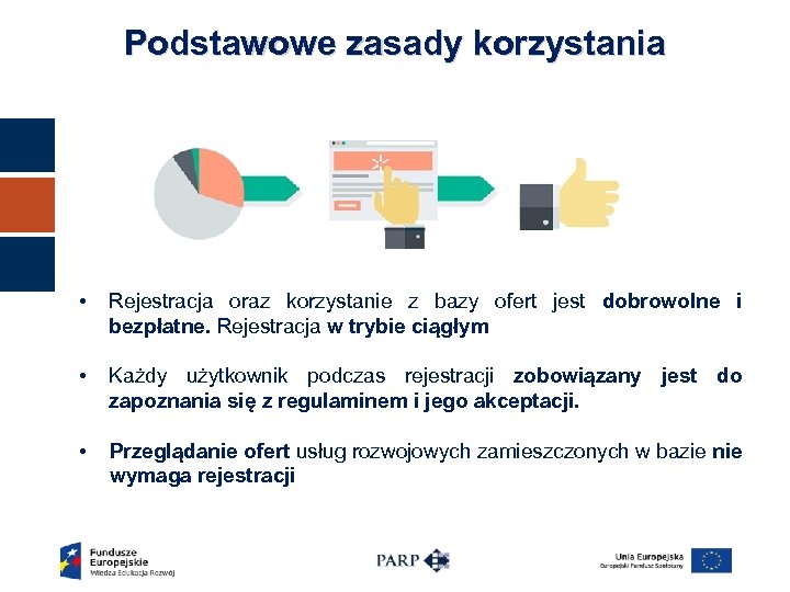Podstawowe zasady korzystania • Rejestracja oraz korzystanie z bazy ofert jest dobrowolne i bezpłatne.
