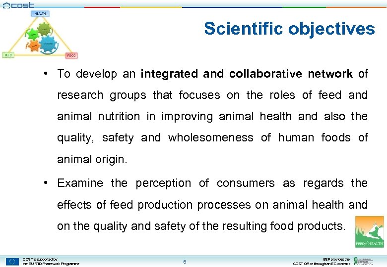 Scientific objectives • To develop an integrated and collaborative network of research groups that