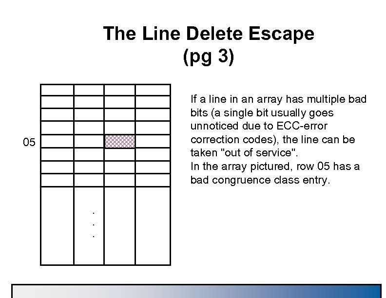 The Line Delete Escape (pg 3) If a line in an array has multiple