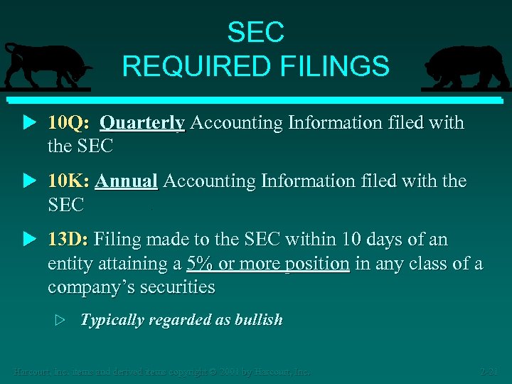 SEC REQUIRED FILINGS u 10 Q: Quarterly Accounting Information filed with the SEC u