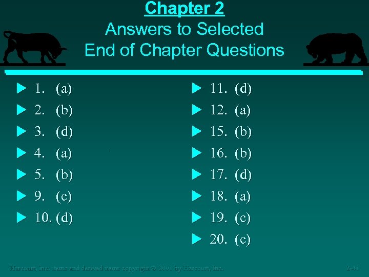 Chapter 2 Answers to Selected End of Chapter Questions u 1. (a) u 11.