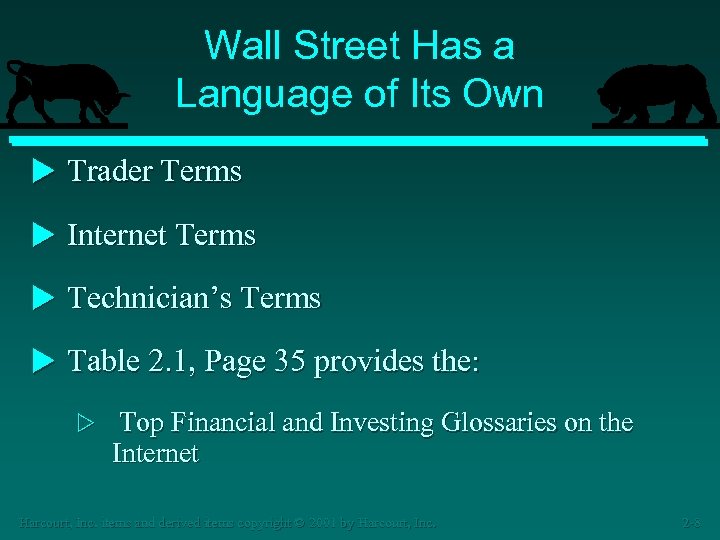 Wall Street Has a Language of Its Own u Trader Terms u Internet Terms