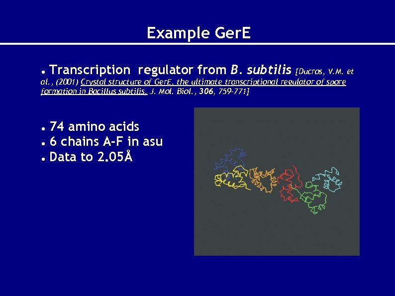 Example Ger. E Transcription regulator from B. subtilis [Ducros, V. M. et al. ,