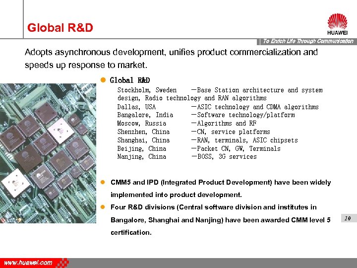 Global R&D To Enrich Life Through Communication Adopts asynchronous development, unifies product commercialization and