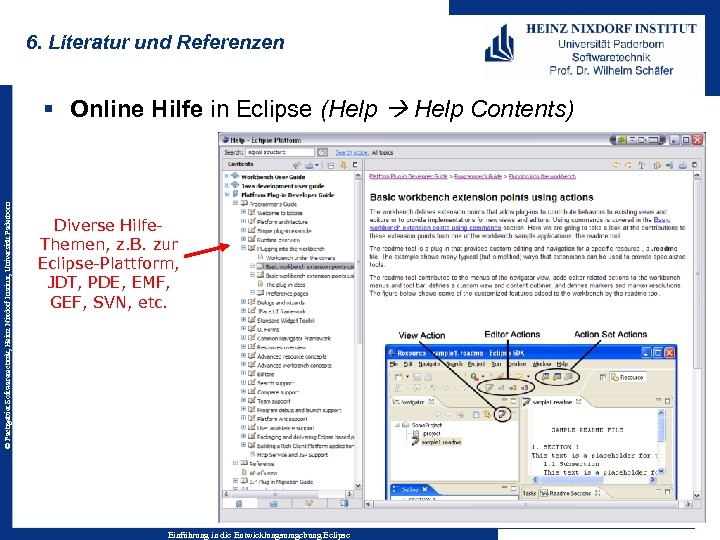 6. Literatur und Referenzen © Fachgebiet Softwaretechnik, Heinz Nixdorf Institut, Universität Paderborn § Online