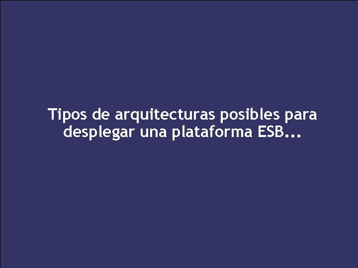 Tipos de arquitecturas posibles para desplegar una plataforma ESB. . . 41 XXV Salón