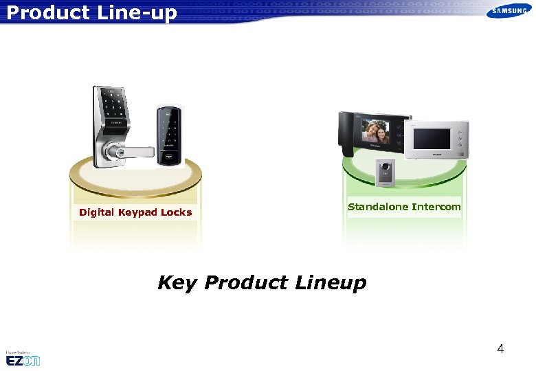 Product Line-up Digital Keypad Locks Standalone Intercom Key Product Lineup 4 