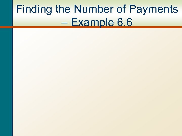 Finding the Number of Payments – Example 6. 6 