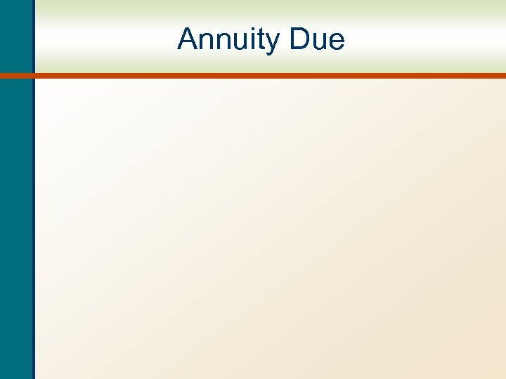 Annuity Due 